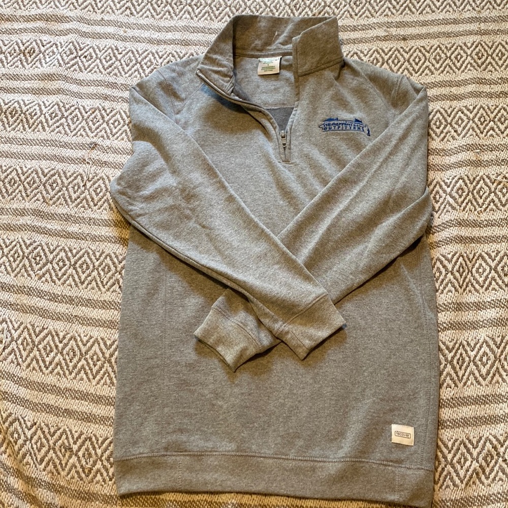 Recover Headwaters Outfitters Grey Quarter Zip Fleece Small Pullover
